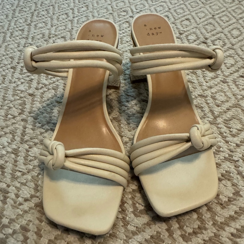 Cream Knotted Heels